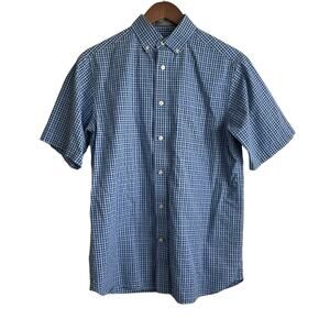 Daniel Cremieux Mens Shirt S Blue Check Button Up Preppy Office‎ Travel Casual